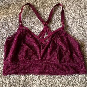 Royal Purple Lace Crossover Bra